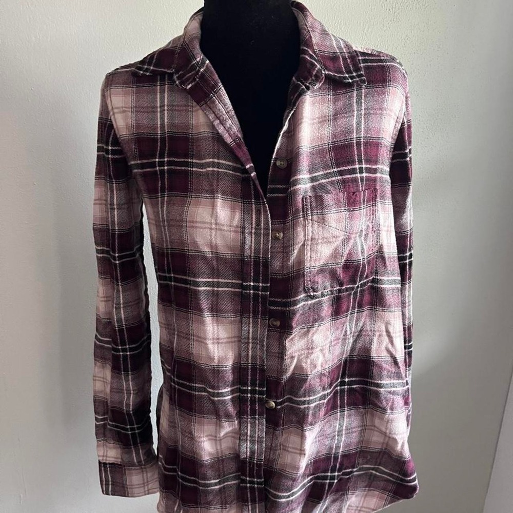 Burgundy Flannel Button up shirt